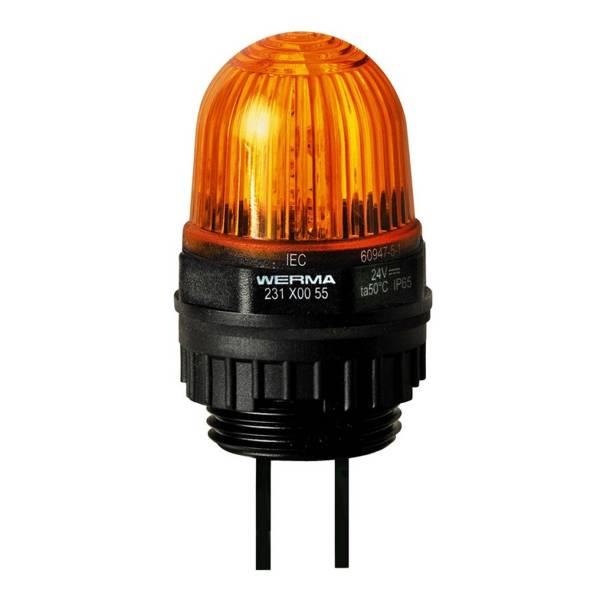 231.300.55 Werma  LED Beacon 231  24vDC 2:AMBER Permanent IP65 iø22 Panel Mounting